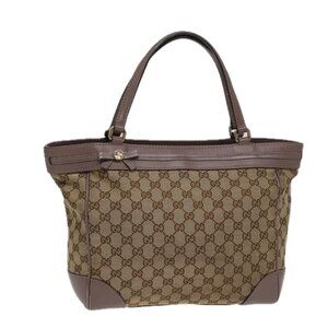 GUCCI GG Canvas Tote Bag Beige 257061 Auth
